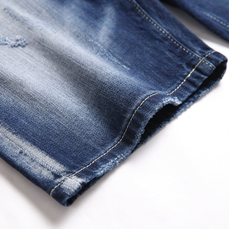 Denim shorts High-quality trendy casual pure cotton Non-stretch plus-size men's clothing