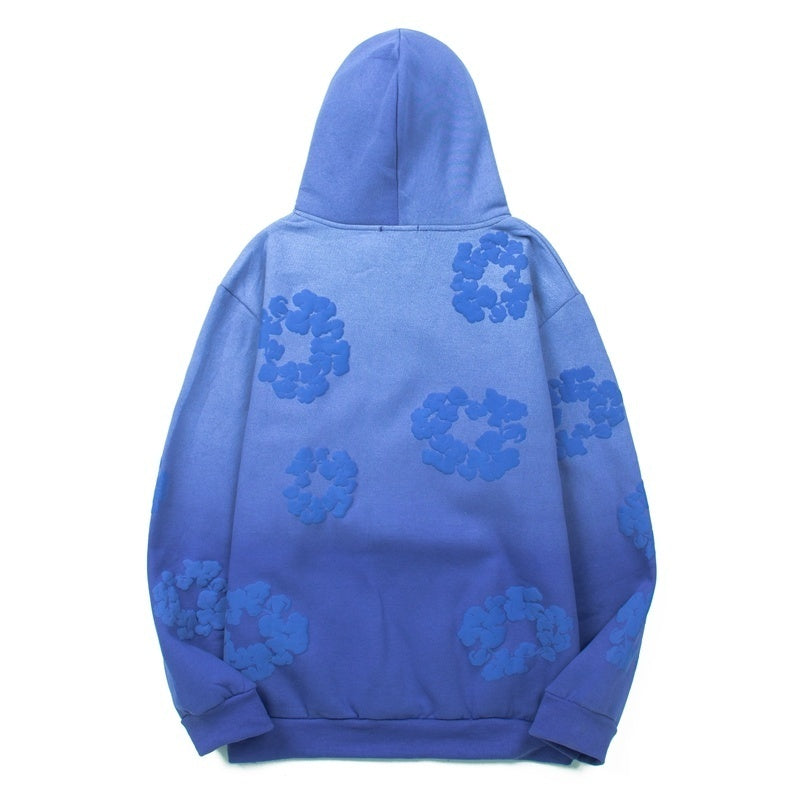 Denim Tears Hoodie Fleece Embossed Cotton Wreath Graphic Oversized Hooded