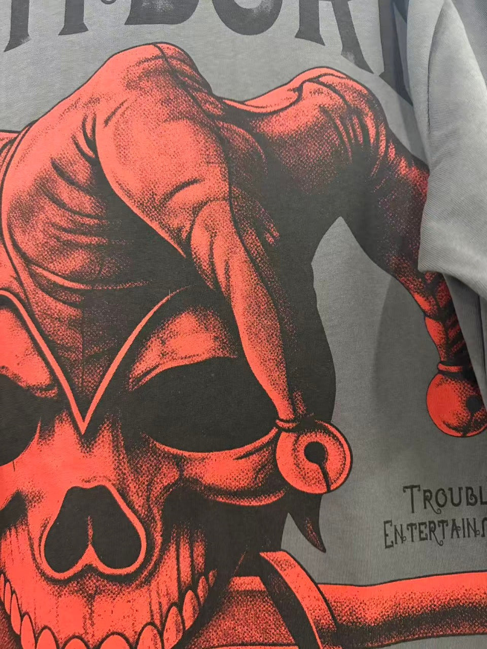 Vintage style washed summer wear T shirt Skull 260G pure cotton high-quality streetwear