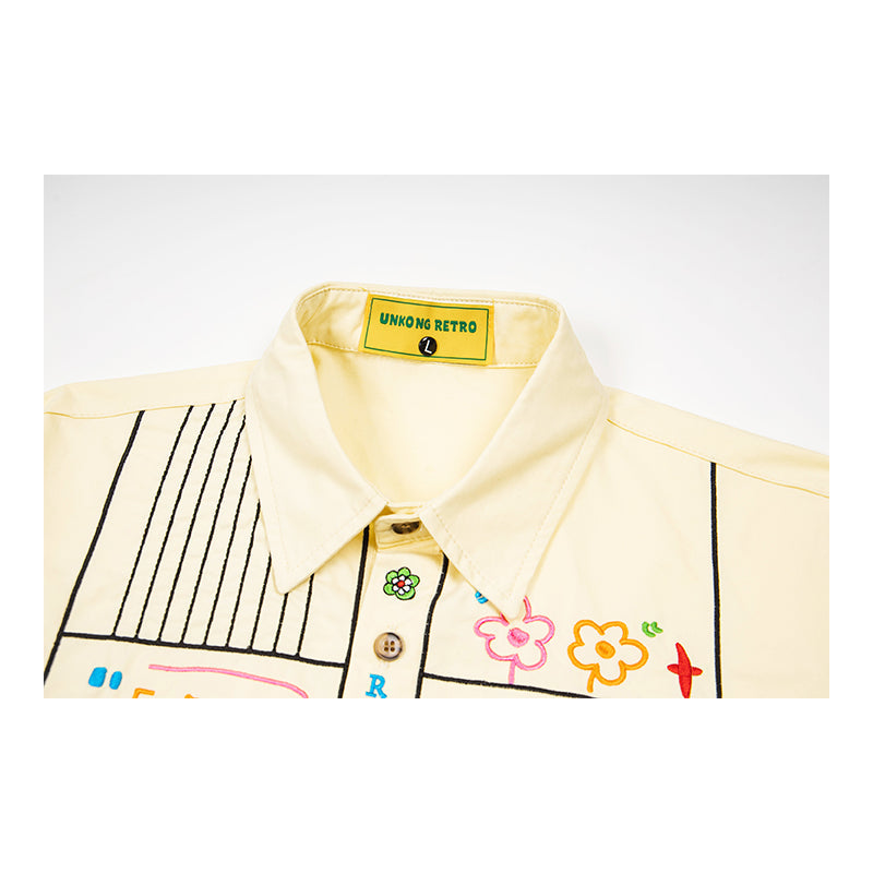 Unisex vintage T-shirt Polo shirt with a stand-up collar