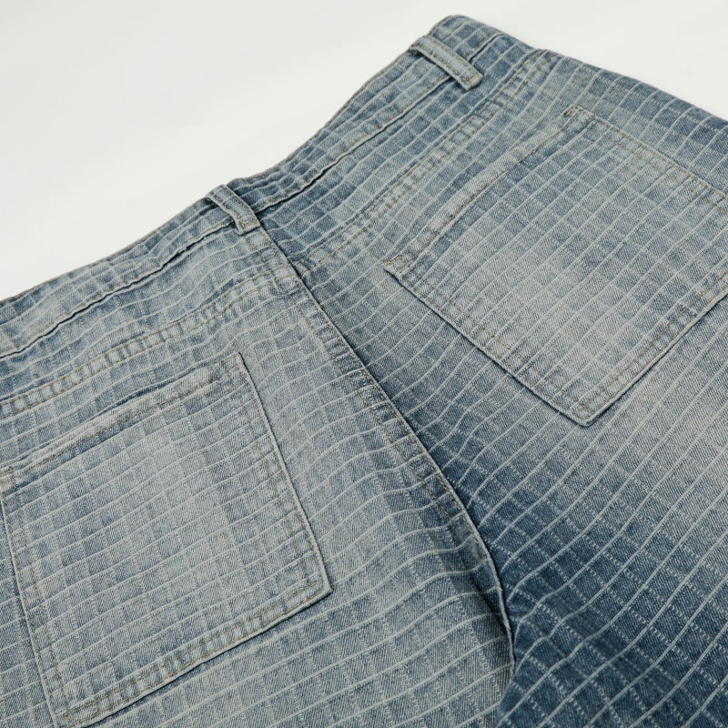 American-style streetwear harem pants Light Blue Wash Baggy Slacks
