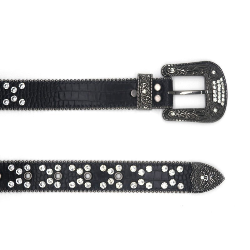 Hip-hop punk rhinestone belt dark style