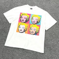 Unisex Vintage T Shirts Limited-edition Pop Art Marilyn Monroe T-shirt featuring an American West Coast street/graffiti/hip-hop aesthetic. Crafted from heavyweight fabric with a distressed wash finish and direct-to-garment white ink printing; offers
