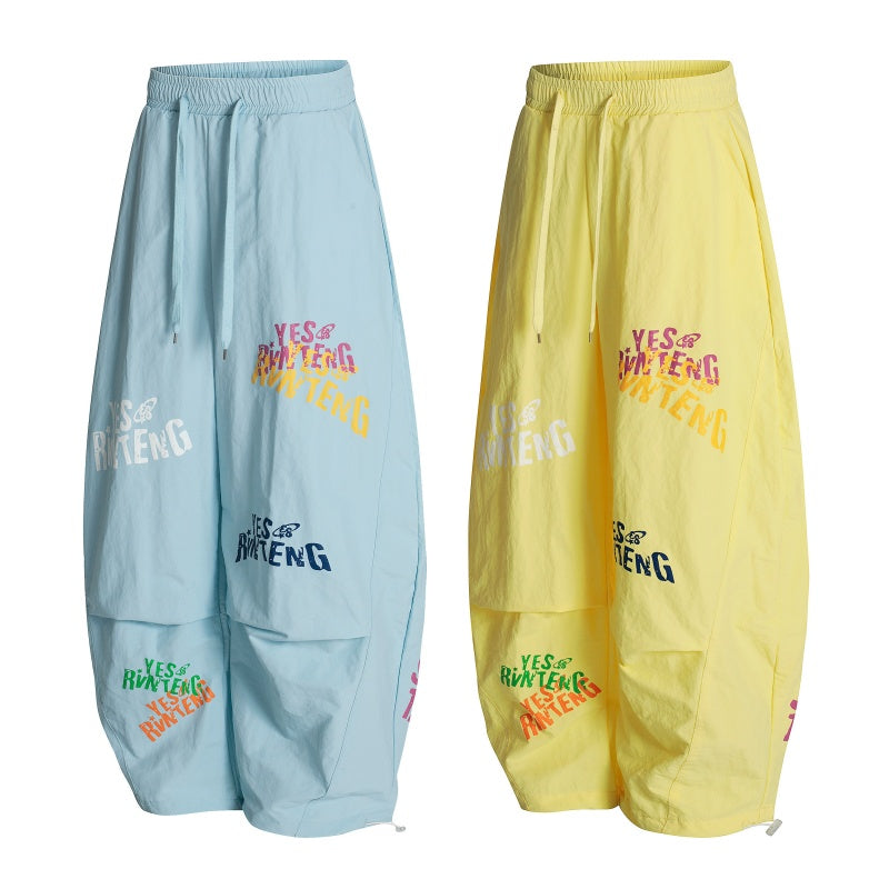 American-style streetwear harem pants Side Patch Pocket Adjustable Toggle Hem