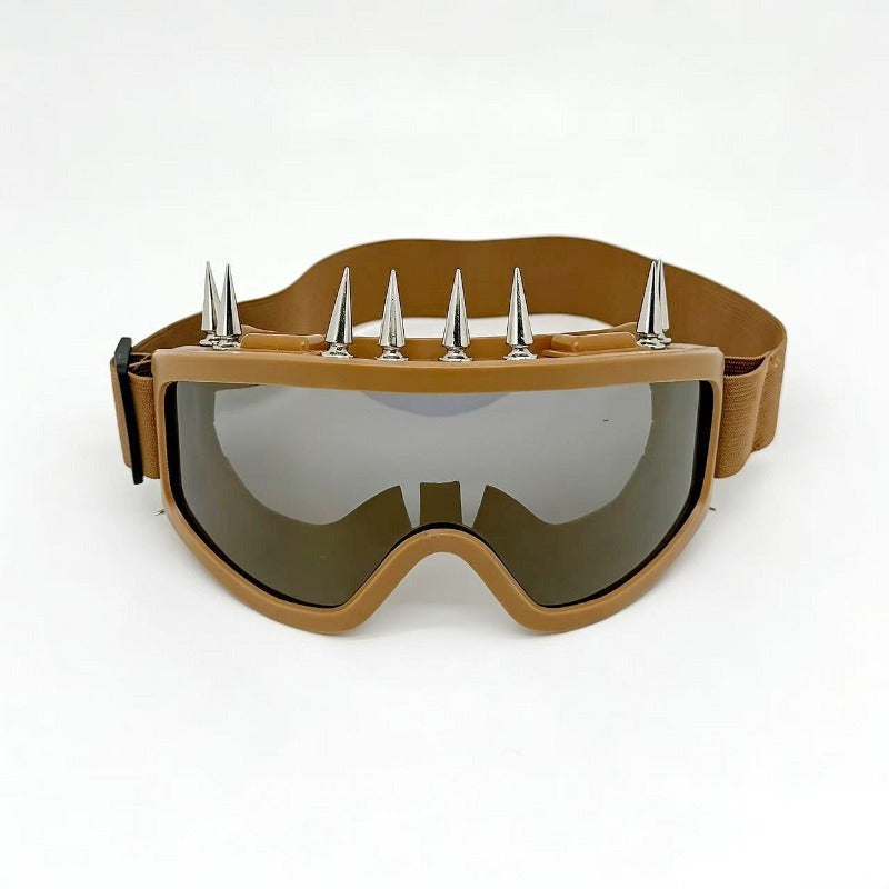 Trendy punk glasses spikes and rivets