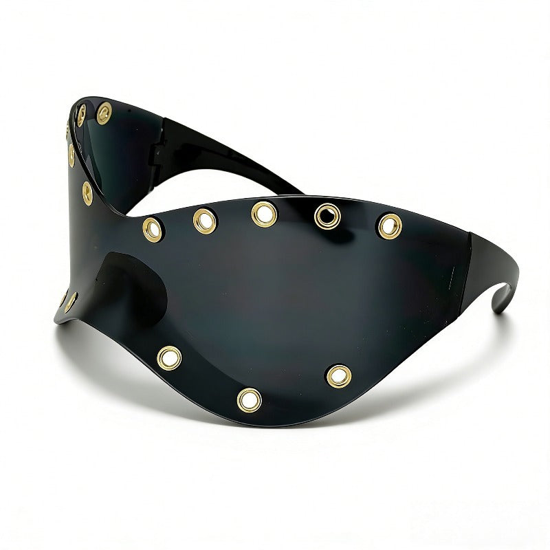 Trendy punk glasses metal rivets