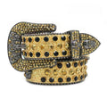 Hip-hop punk rhinestone belt unisex pin buckle easiest for match