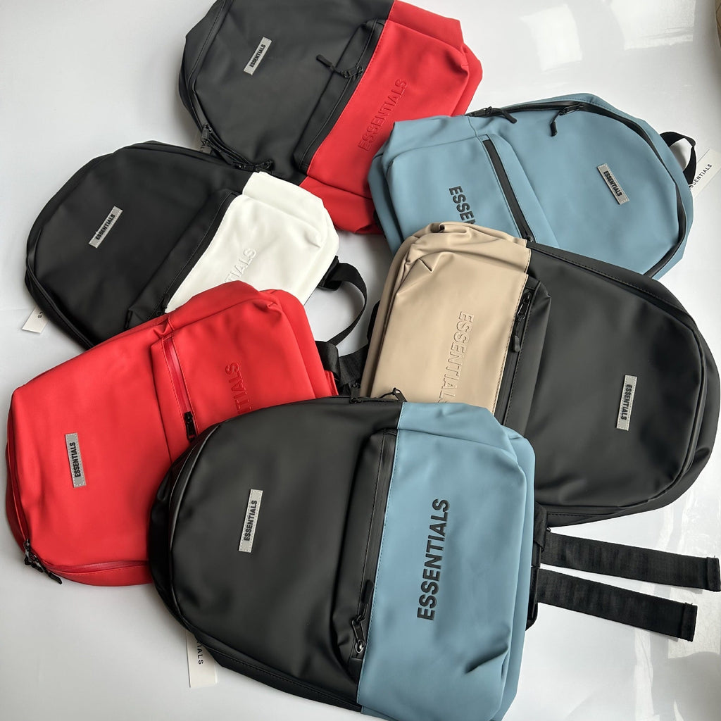 Mens Fog Essentials Bag FOG Leather String Color Splicing Embossed LOGO Backpack