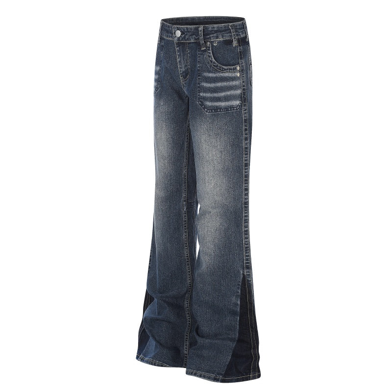 American-style streetwear harem pants Sandblasted Texture Distressed Pocket Stitch