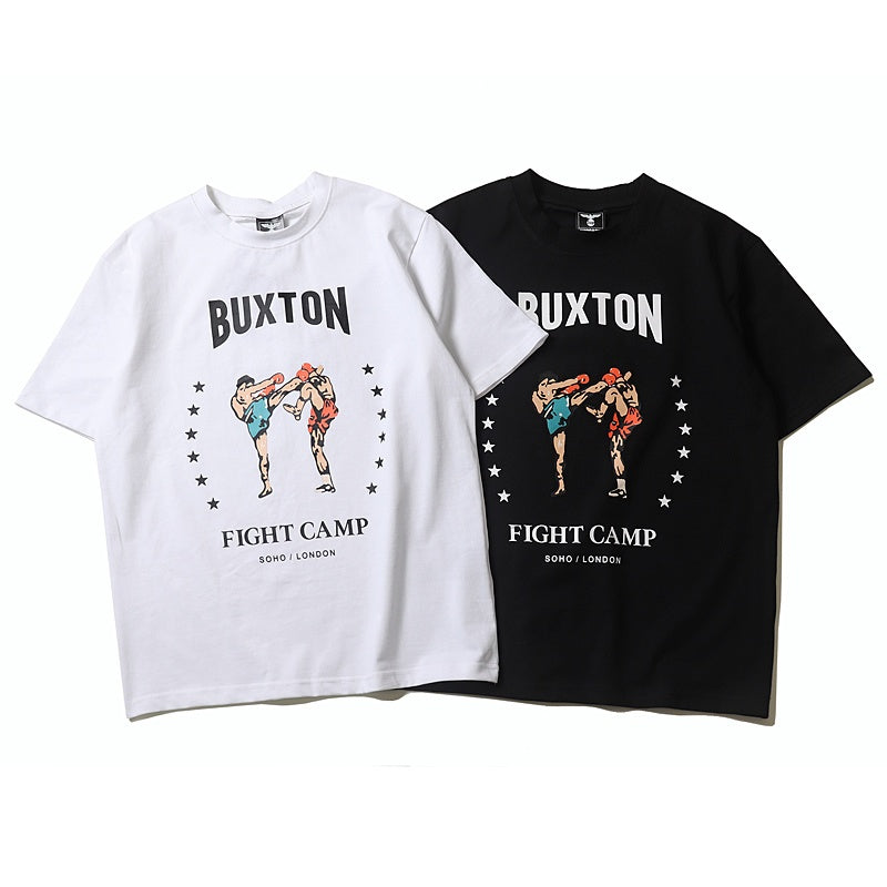 Mens T-shirt Vintage American-style Trendy brand Kanye Muay Thai-style graphic print