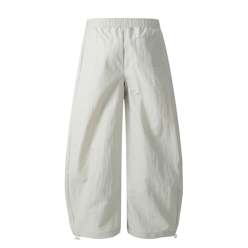 American-style streetwear harem pants Elastic Drawstring Waist Relaxed Barrel Silhouette