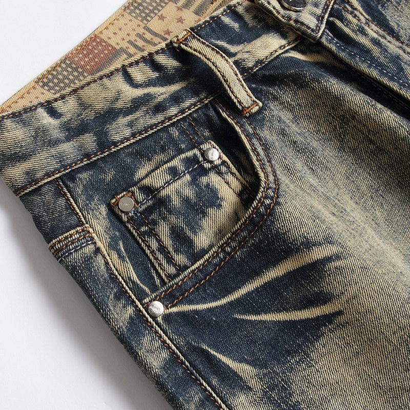 Denim shorts High-quality trendy casual pure cotton Non-stretch plus-size men's clothing