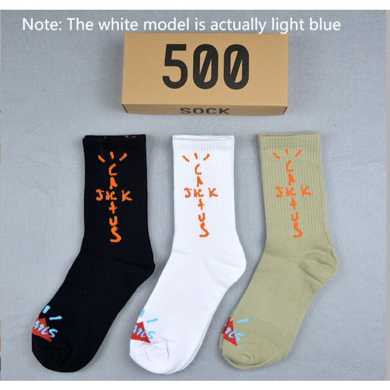 Men socks graffiti letter cotton socks