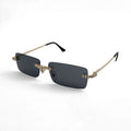 Trendy punk glasses rimless rectangular diamond