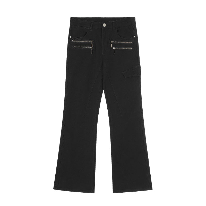 American-style streetwear harem pants High Waist Metal Zipper Casual Bottoms