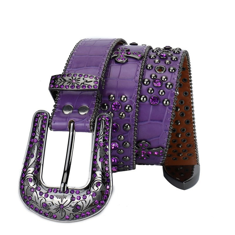 Hip-hop punk rhinestone belt unisex punk style