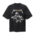 Saint Michael T Shirts Vintage Washed Black Melting Skeleton Thrash Metal Band Front Print