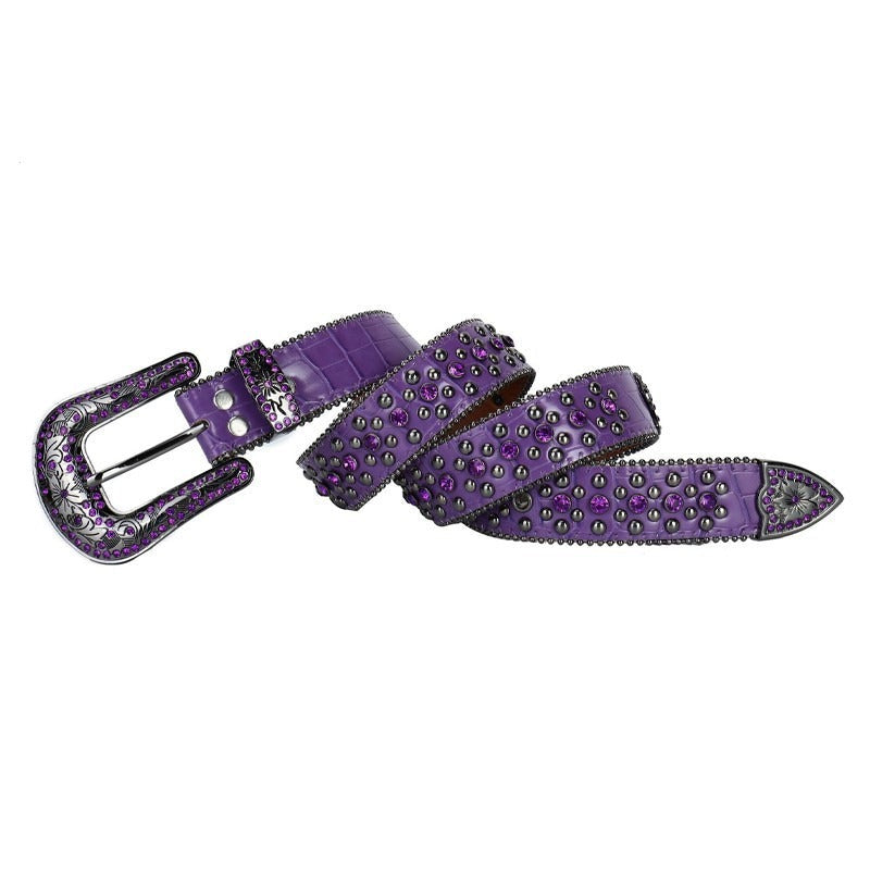 Hip-hop punk rhinestone belt unisex punk style
