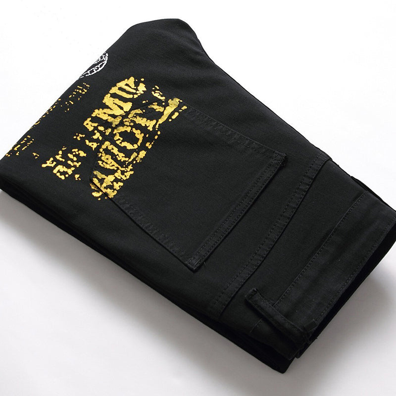 Mens Fashion Jeans Street graffiti style 5601# 5608# Pure cotton high quality
