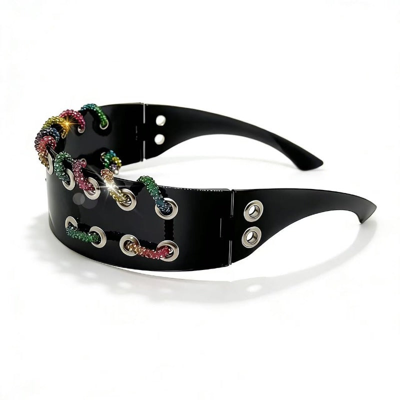 Trendy punk glasses y2k flash diamond