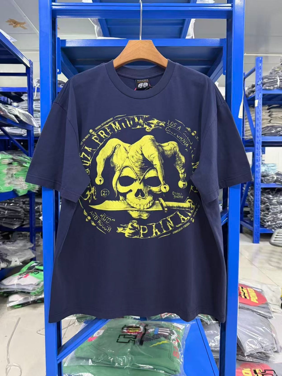 Vintage style washed summer wear T shirt Skull 260G pure cotton high-quality streetwear