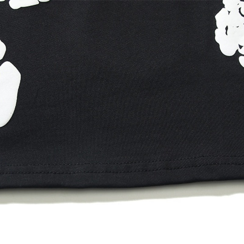 Denim Tears T Shirts Cotton All-Over Flower Wreath Graphic Oversized Tee