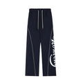 American-style streetwear harem pants Vertical side letter print casual loose cut plus velvet