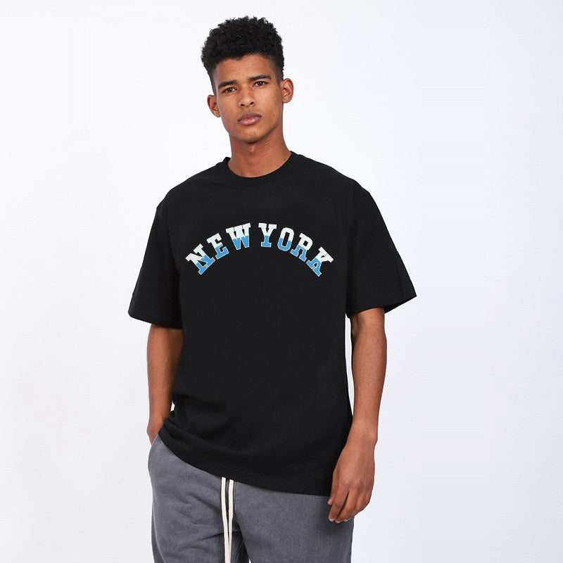 Mens T-shirt Vintage American-style Trendy minimalist letter print