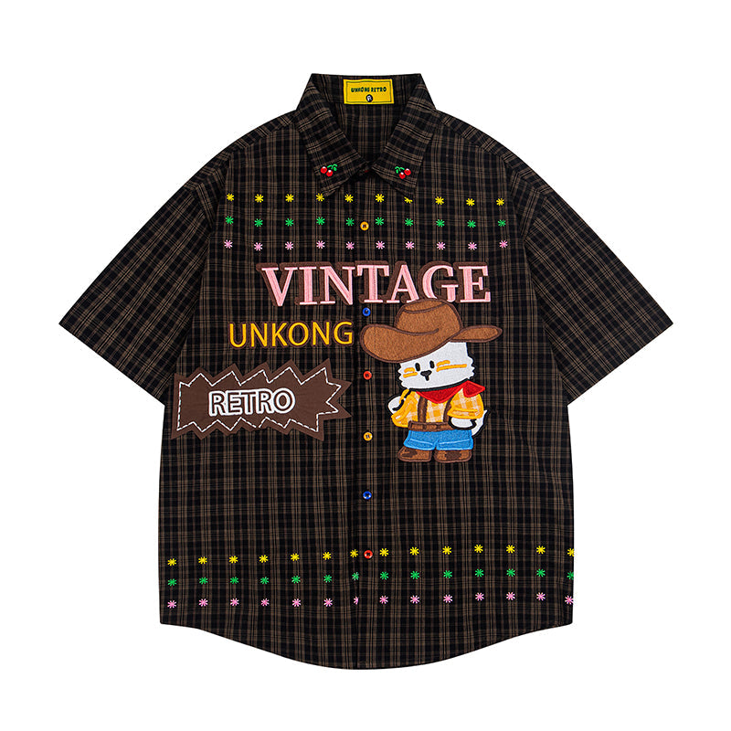 Unisex vintage T-shirt Polo shirt with a stand-up collar