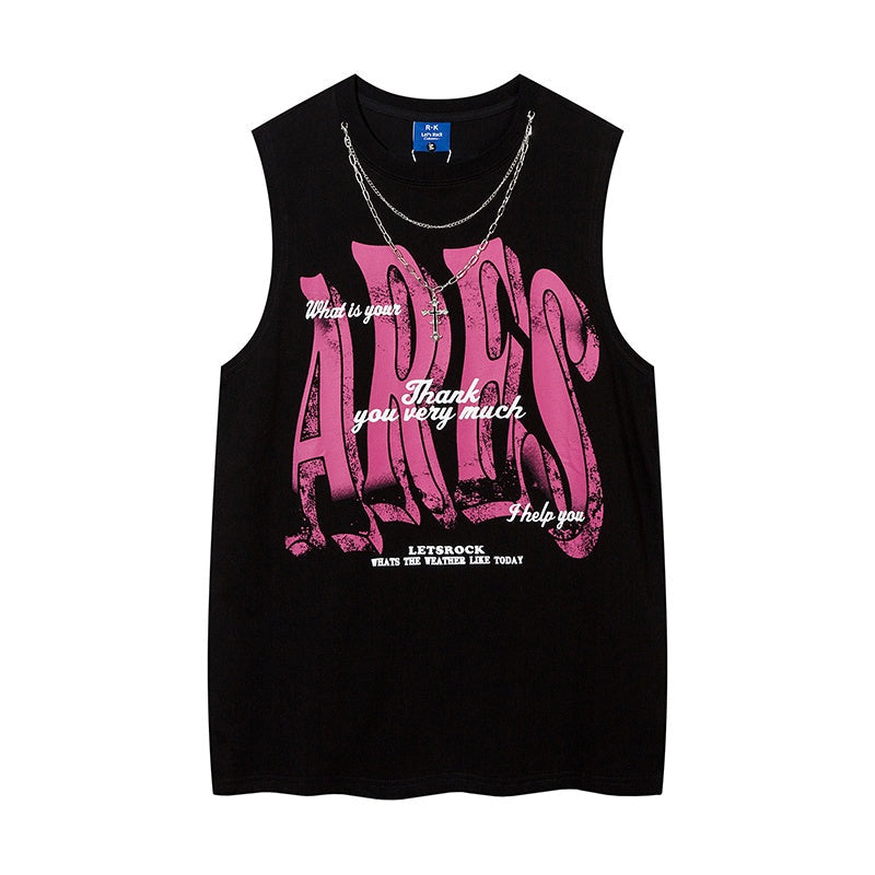 Unisex vintage camisole Stylish letter print