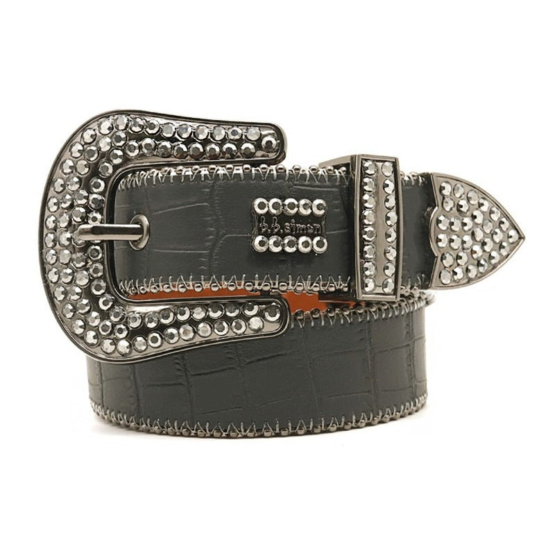 Hip-hop punk rhinestone belt punkfashion