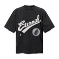 Saint Michael T Shirts Vintage Athletic Cursive Eternal Lettering Target Skull Distressed Streetwear Print