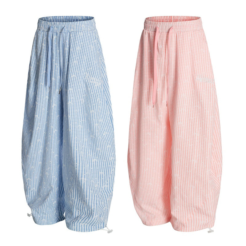 American-style streetwear harem pants Airy Textured Weave Loose Draped Street Cut