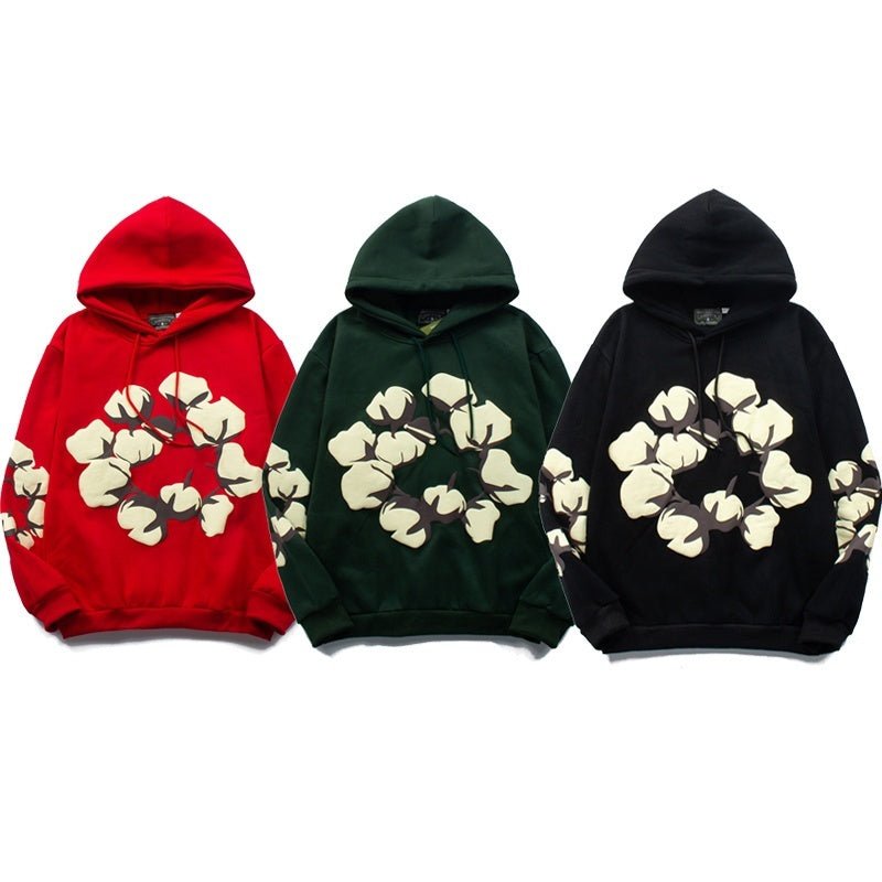 Denim Tears Hoodie Y2K Fleece Cotton Wreath Graphic Oversized Hooded