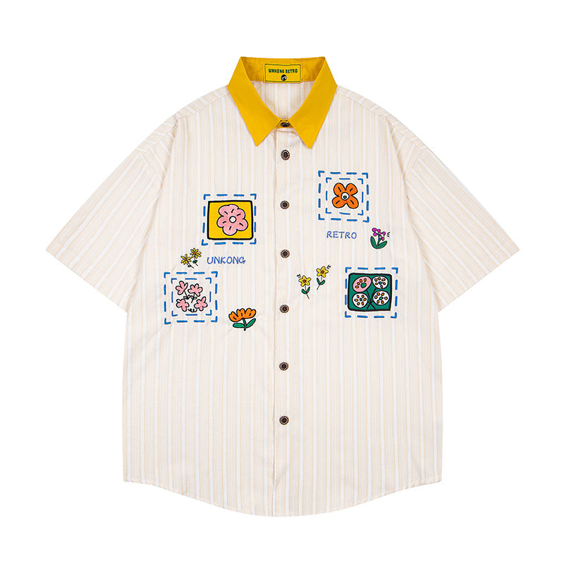 Unisex vintage T-shirt Polo shirt with a stand-up collar