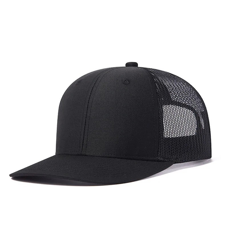 Trendy flat brimmed snapback hatssummer mesh breathable