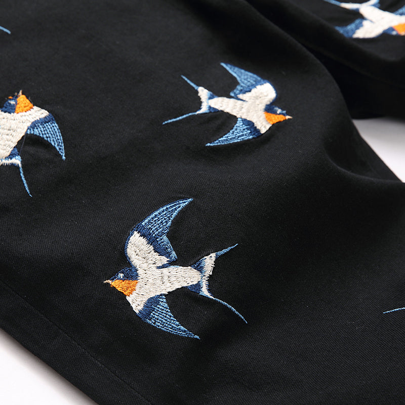 Mens Fashion Jeans Birdprint embroidery 5707# Pure cotton high quality