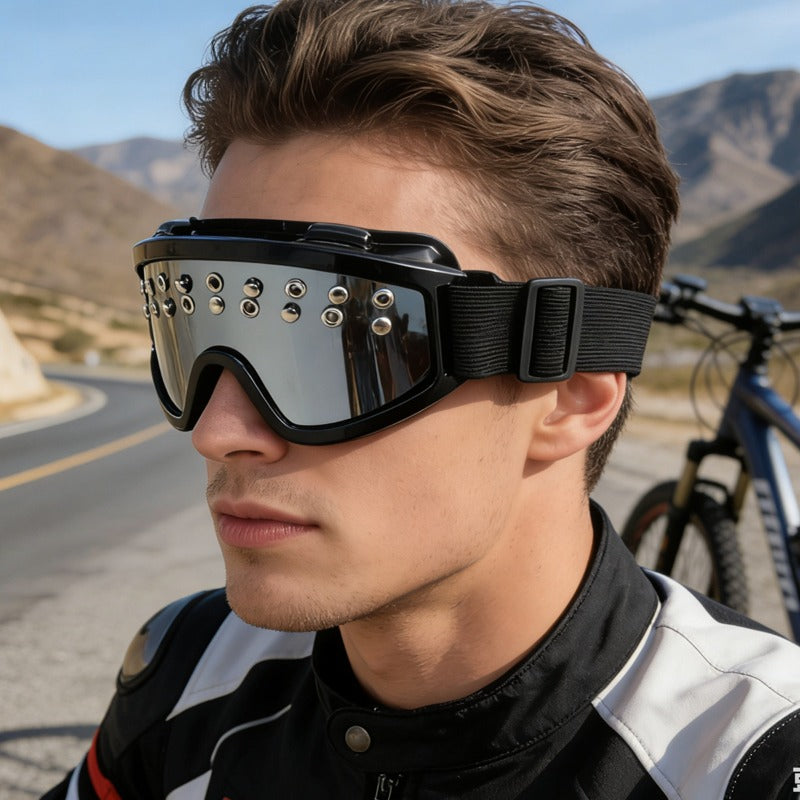 Trendy punk glasses rivets