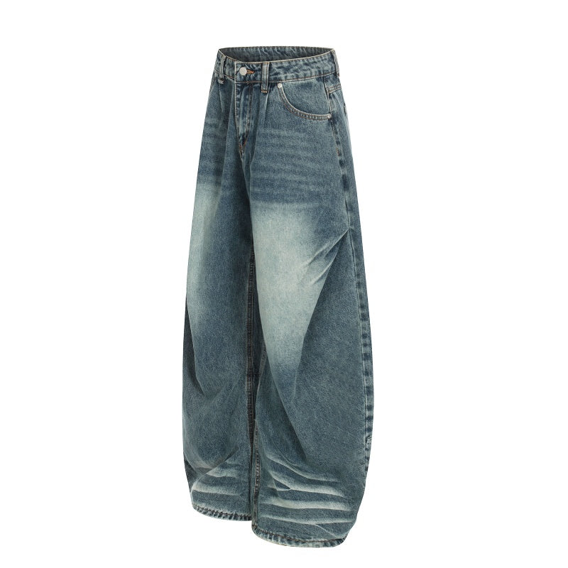 American-style streetwear harem pants Pleated Waist Curved Voluminous Silhouette