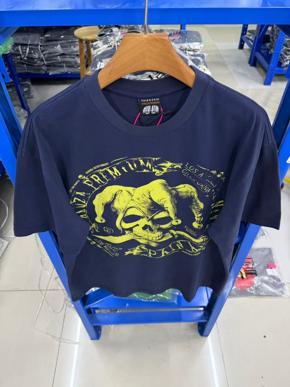 Vintage style washed summer wear T shirt Skull 260G pure cotton high-quality streetwear
