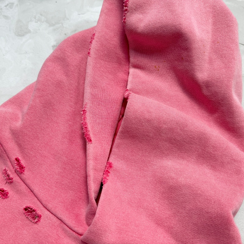 Unisex Vintage Hoodie Three Jesus Limited Edition Washed & Distressed Hoodie â€?featuring multi-area hand-distressing, custom fabric matched to the original in texture and color, and a heavyweight enzyme-washed finish for a faded, vintage look.