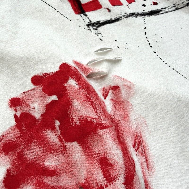 Unisex Vintage T Shirts Saint Street Dirty â€?An Unconventional Limited Edition. Street-graffiti style T-shirt featuring hand-painted splatter effects, multi-location hand-distressing, and a heavy-weight fabric treated with an enzyme-stone wash and
