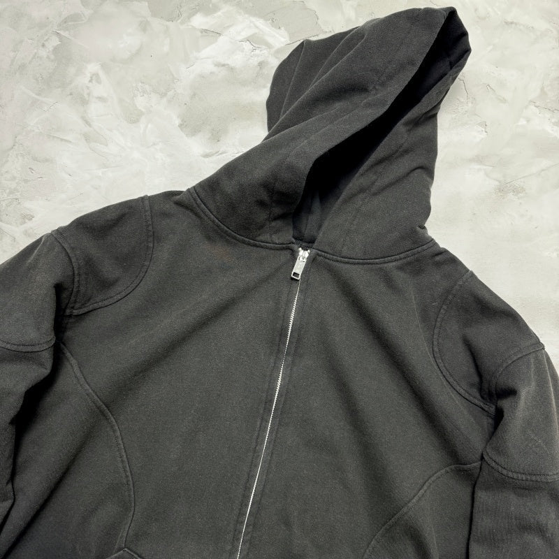 Unisex Vintage Hoodie ENFANTS RICHES DEPRIMES SS25: Oversized, relaxed-fit layered outerwear featuring a metallic, dirty-style spray-wash and distressed finish.