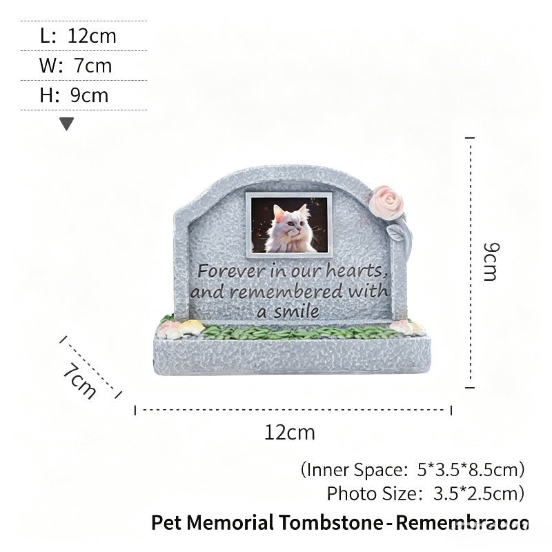 Pet Grave Marker Cross-border Amazon Creative Pet Cat Dog Funeral Tombstone Ornament Resin Outdoor Garden Pet Monument