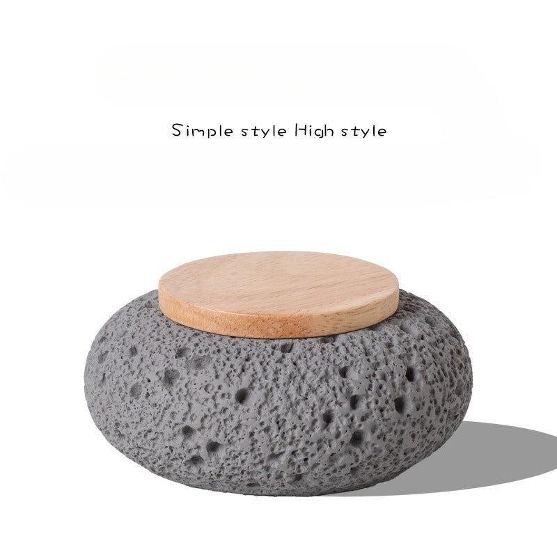 Pet Urn Wood Cover Sealed Silicone Ring Moisture-proof Cement Urn Cat Dog Death Memorial Box