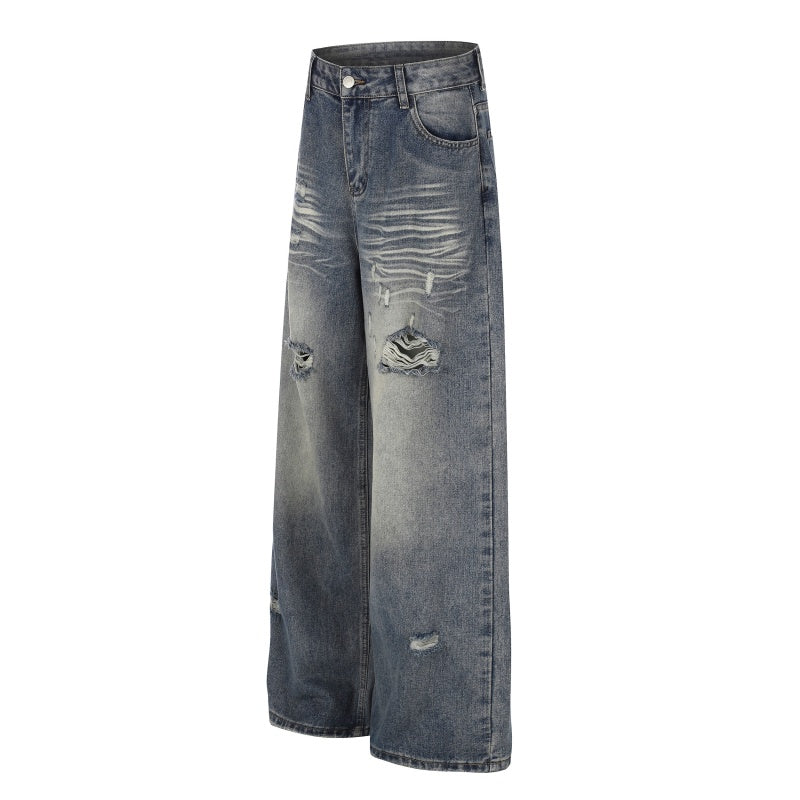 American-style streetwear harem pants Bottom Hem Distressed Baggy Apparel