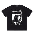 ERD T Shirts High Contrast Mono Figure & Back Letter Street Casual Tee