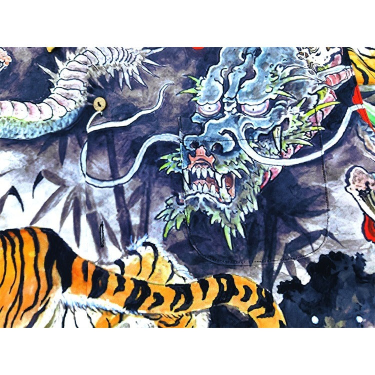 GUILTYPARTIES TIGER Shirts collaboration Dragon-Tiger Fight WACKO MARIA X TIM LEHI Tiger Shirt