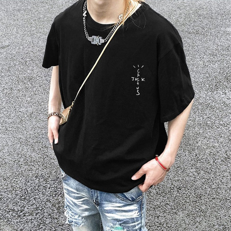 Mens T-shirt Vintage American-style Kanye & Travis Scott â€?Roaring Portrait â€?Oversized Fit