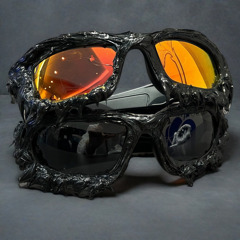 Trendy punk glasses dark series